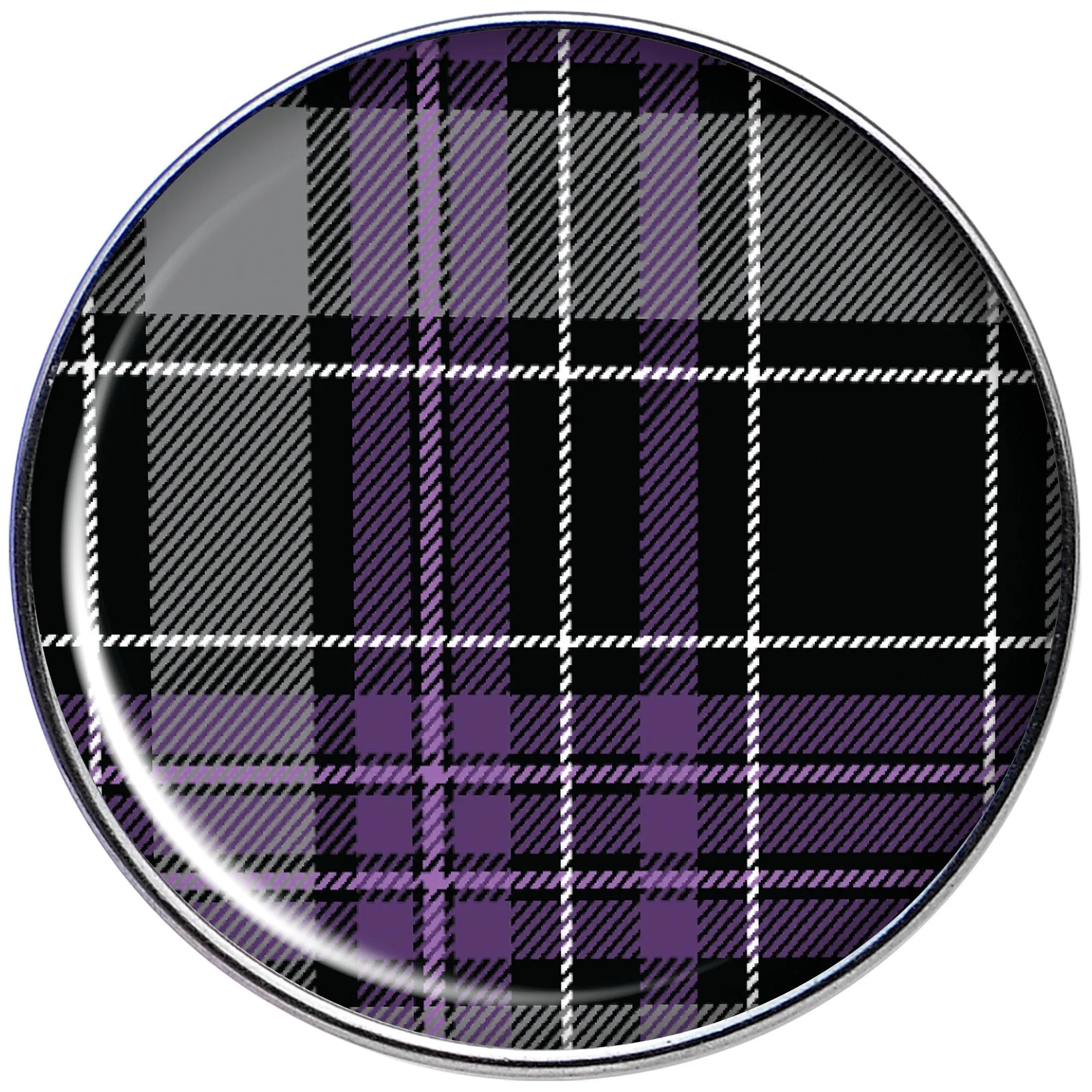 16 Gauge 1/4 Winter Purple Black Plaid Tragus Cartilage Earring