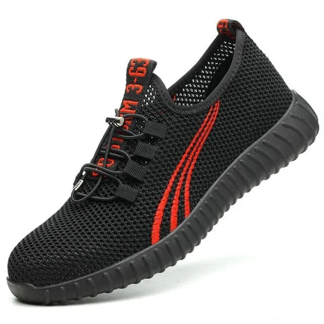 2020 New Safety Shoes For Men Summer Breathable Work Shoes Lightweight Anti-smashing Shoes Male Construction Work Mesh Sneakers
