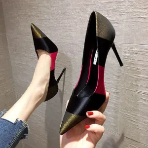 2021 Spring Fashion Sexy High Heels,Women Pumps,Pointed toe,Office Lady Working Shoes,French Style,Female Footware,Black,GREEN