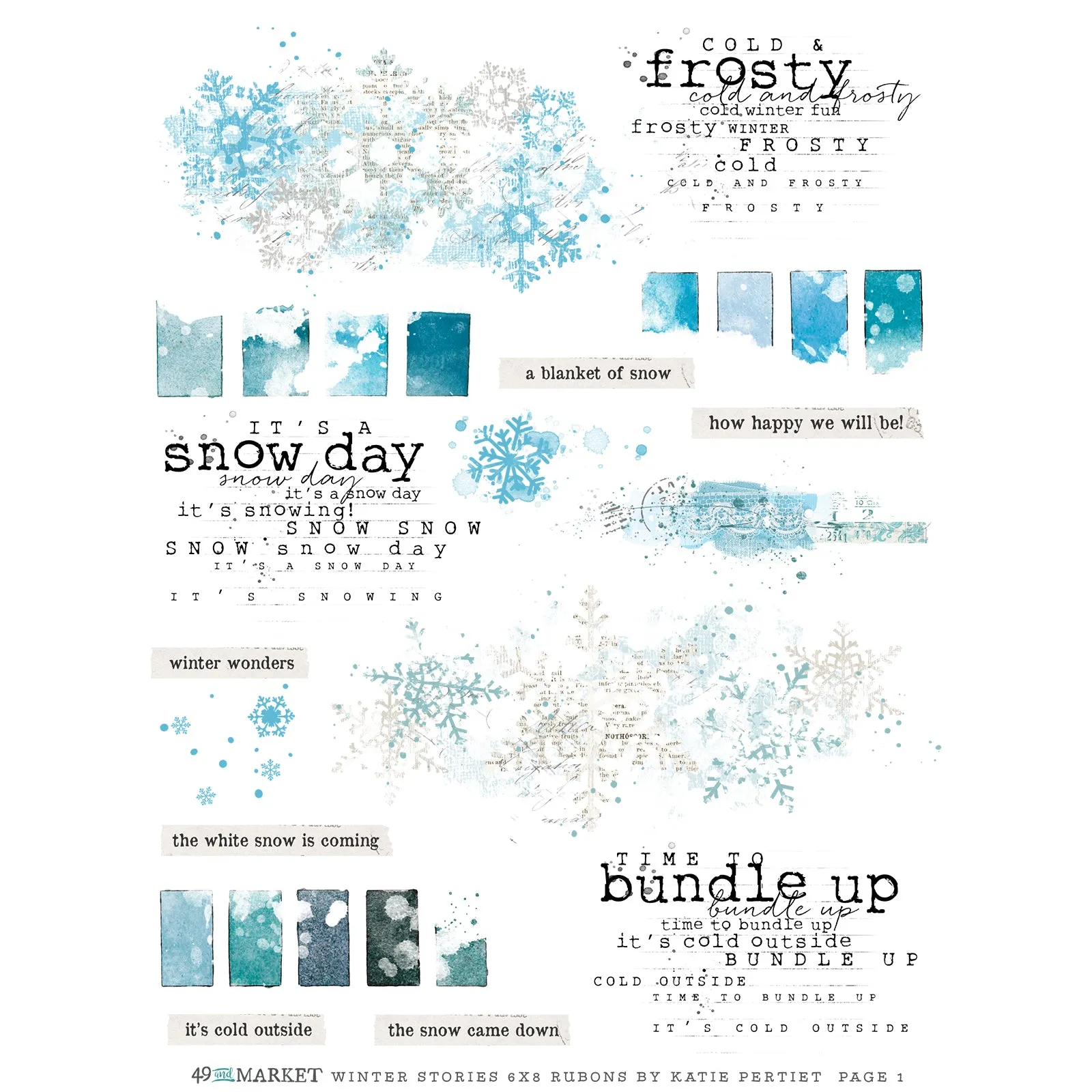 49 & Market - Winter Stories - Rub-on Transfer Set