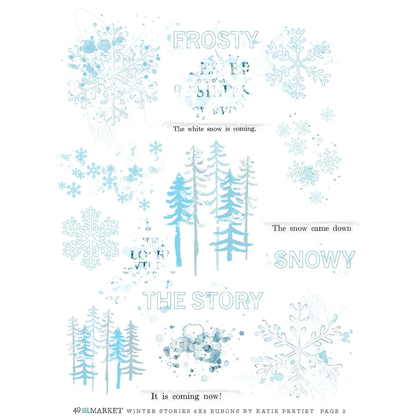 49 & Market - Winter Stories - Rub-on Transfer Set