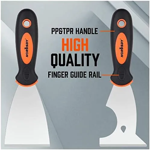 5 Piece Stainless Steel Putty Knife Set, Heavy Duty Painters Scrapers