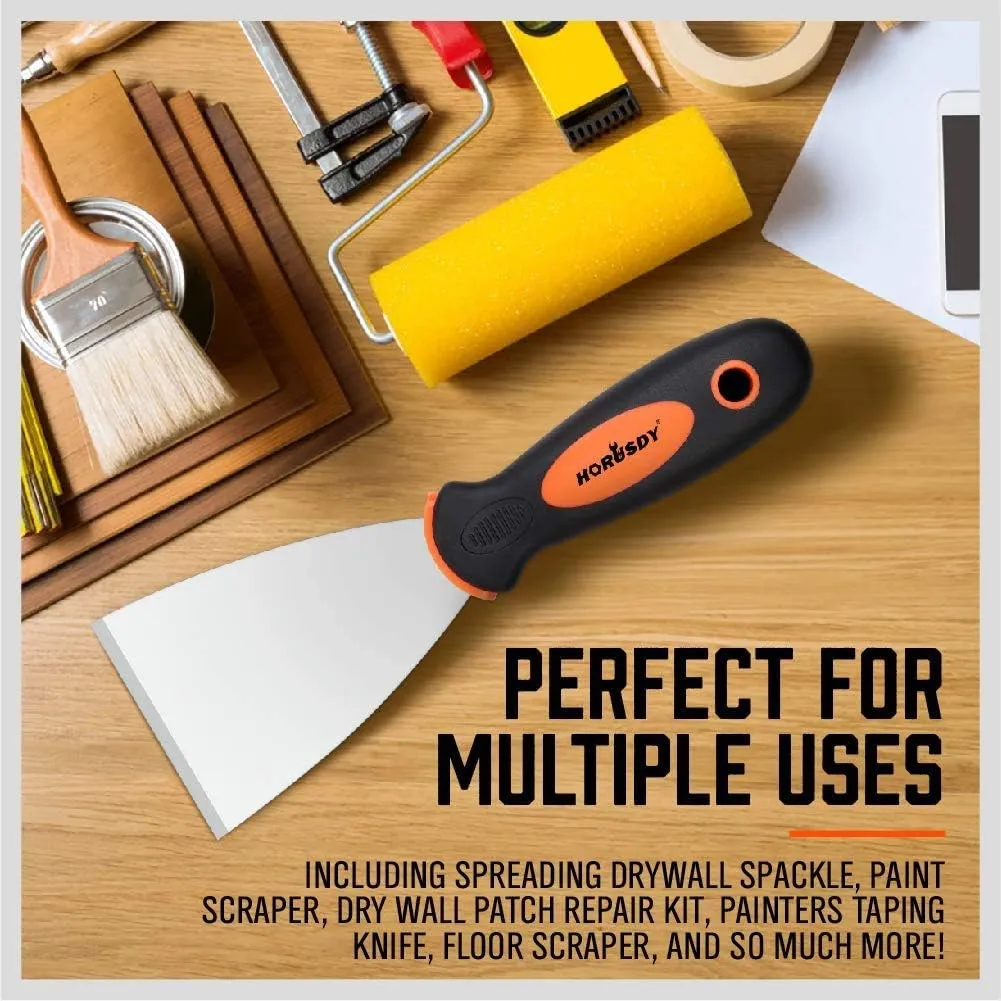 5 Piece Stainless Steel Putty Knife Set, Heavy Duty Painters Scrapers