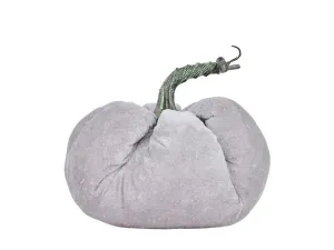 5.5" Dia x 4"H Velvet Pumpkin: Grey - HA048410