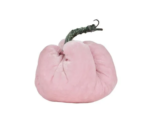 5.5" Dia x 4"H Velvet Pumpkin: Pink - HA048422