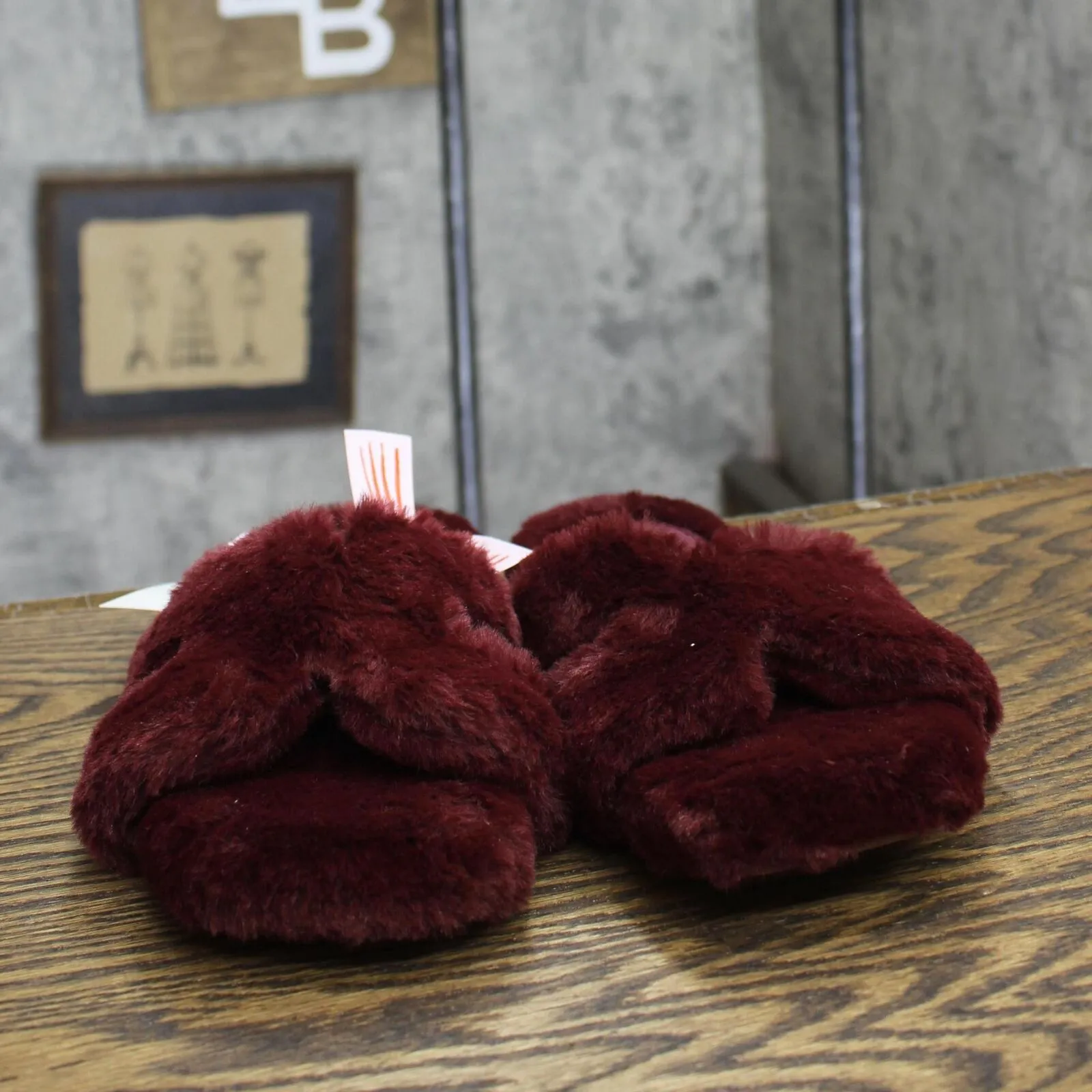 A New Day Womens Sage Slide Slippers 91315735 Burgundy Red 8M