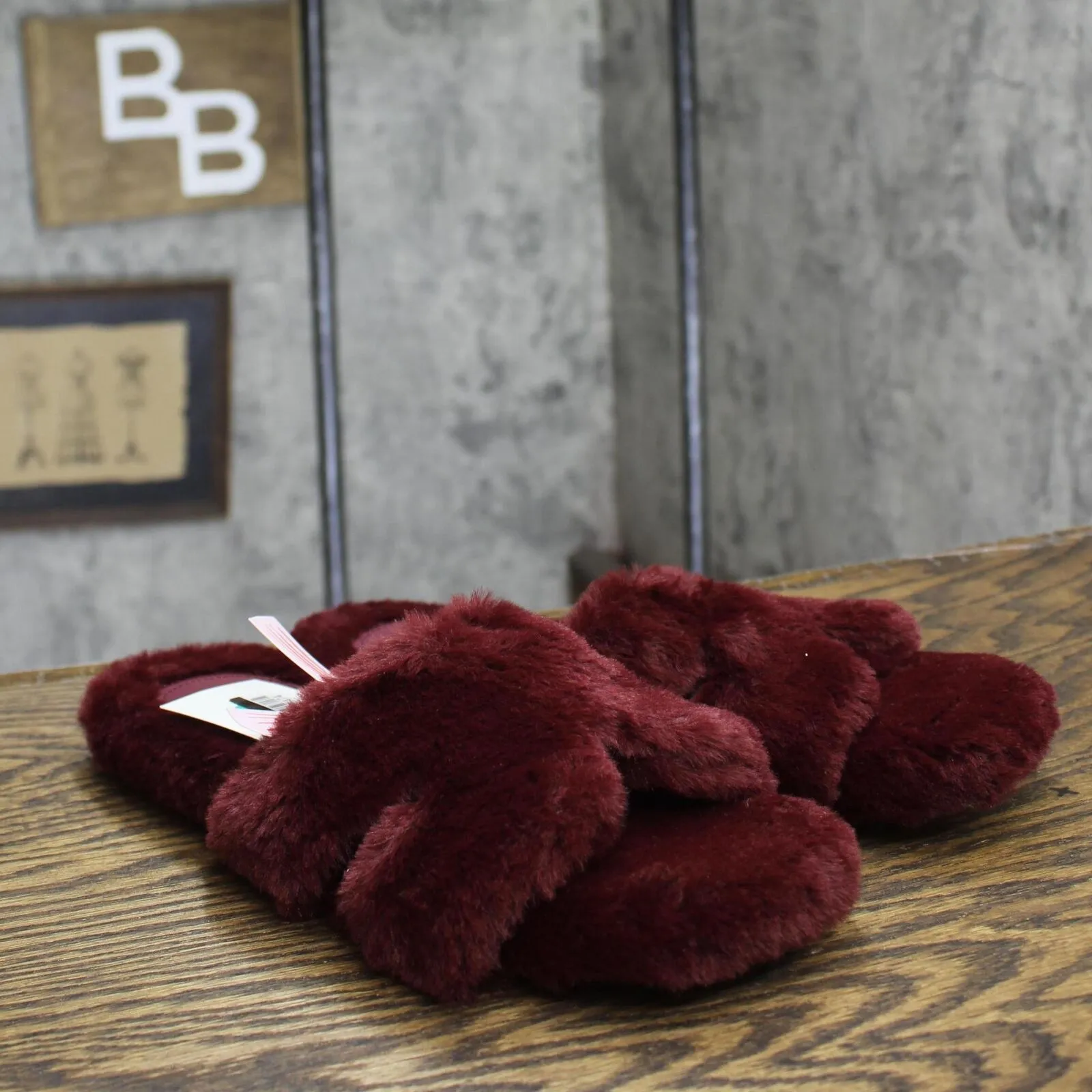 A New Day Womens Sage Slide Slippers 91315735 Burgundy Red 8M
