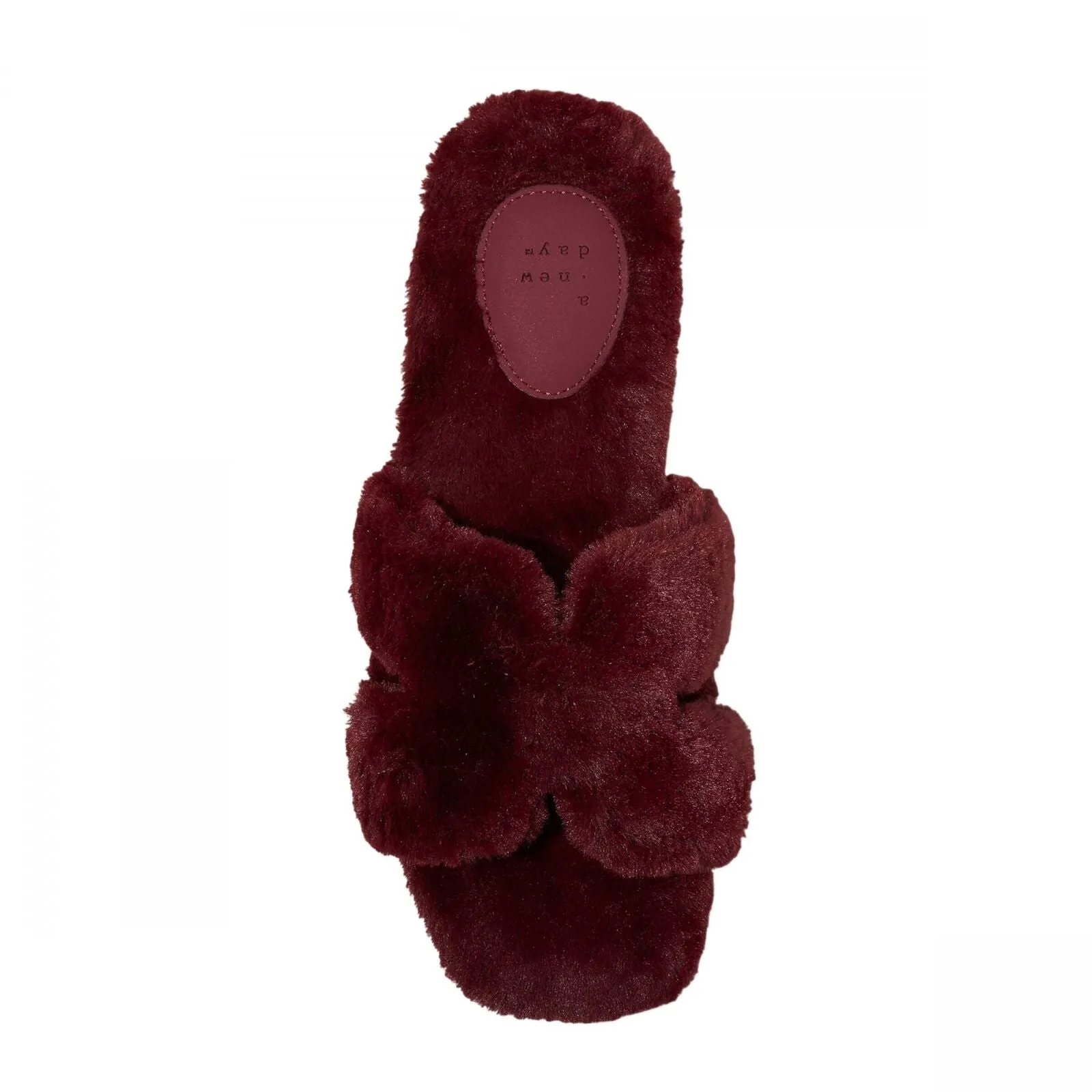 A New Day Womens Sage Slide Slippers 91315735 Burgundy Red 8M