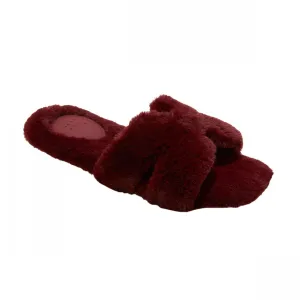 A New Day Womens Sage Slide Slippers 91315735 Burgundy Red 8M