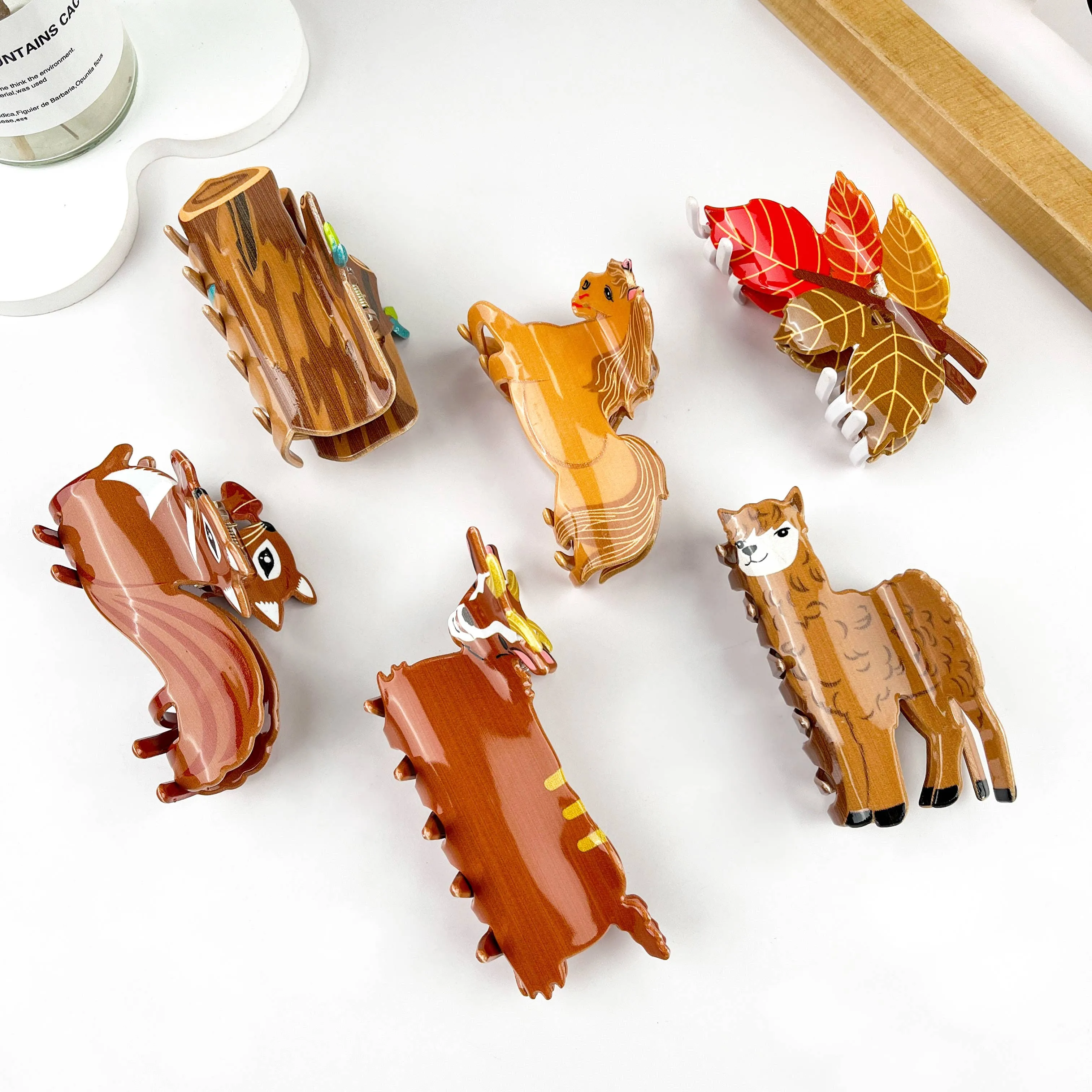 Acrylic Animal Squirrel Fall/Winter Hair Clips: Squirrel