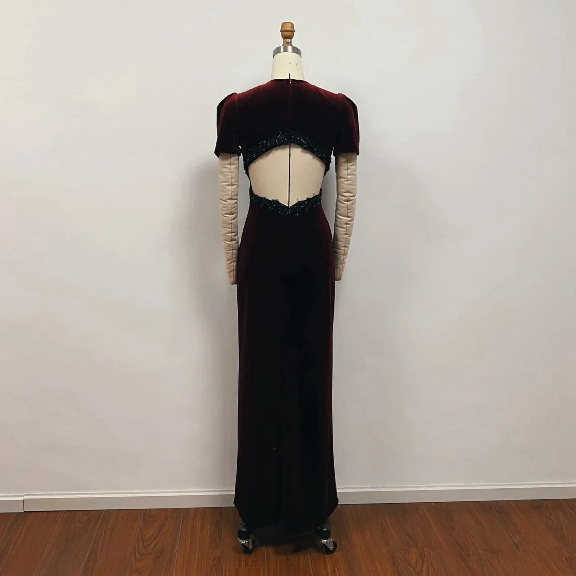 Age of Adline Dress Burgundy Velvet Formal Prom Dress
