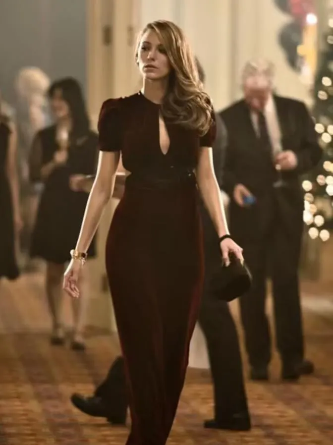 Age of Adline Dress Burgundy Velvet Formal Prom Dress