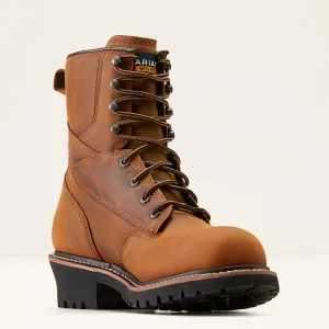 Ariat Men's Logger Shock Shield 8" Soft Toe WP Work Boot- Brown- 10050841