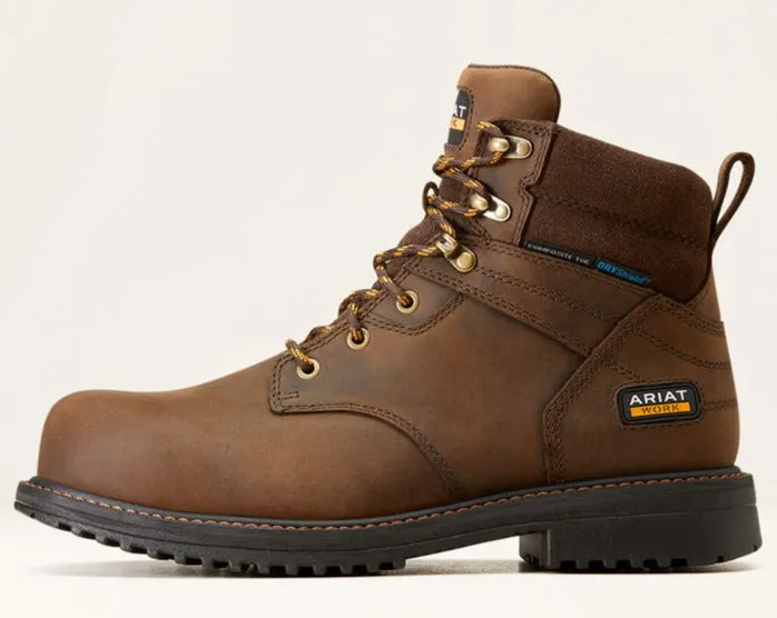 Ariat Men's Rigtek CSA 6" Comp Toe WP Work Boot -Brown- 10045418