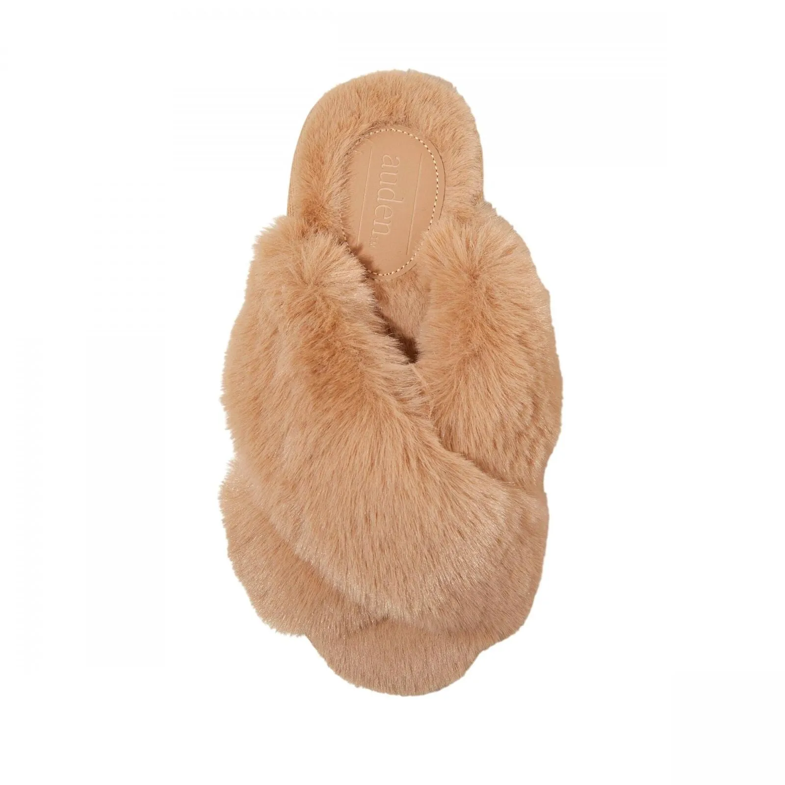 Auden Womens Paris Crossband Slide Slippers 91309154 Tan Brown S