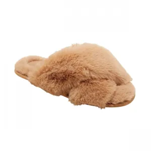 Auden Womens Paris Crossband Slide Slippers 91309154 Tan Brown S