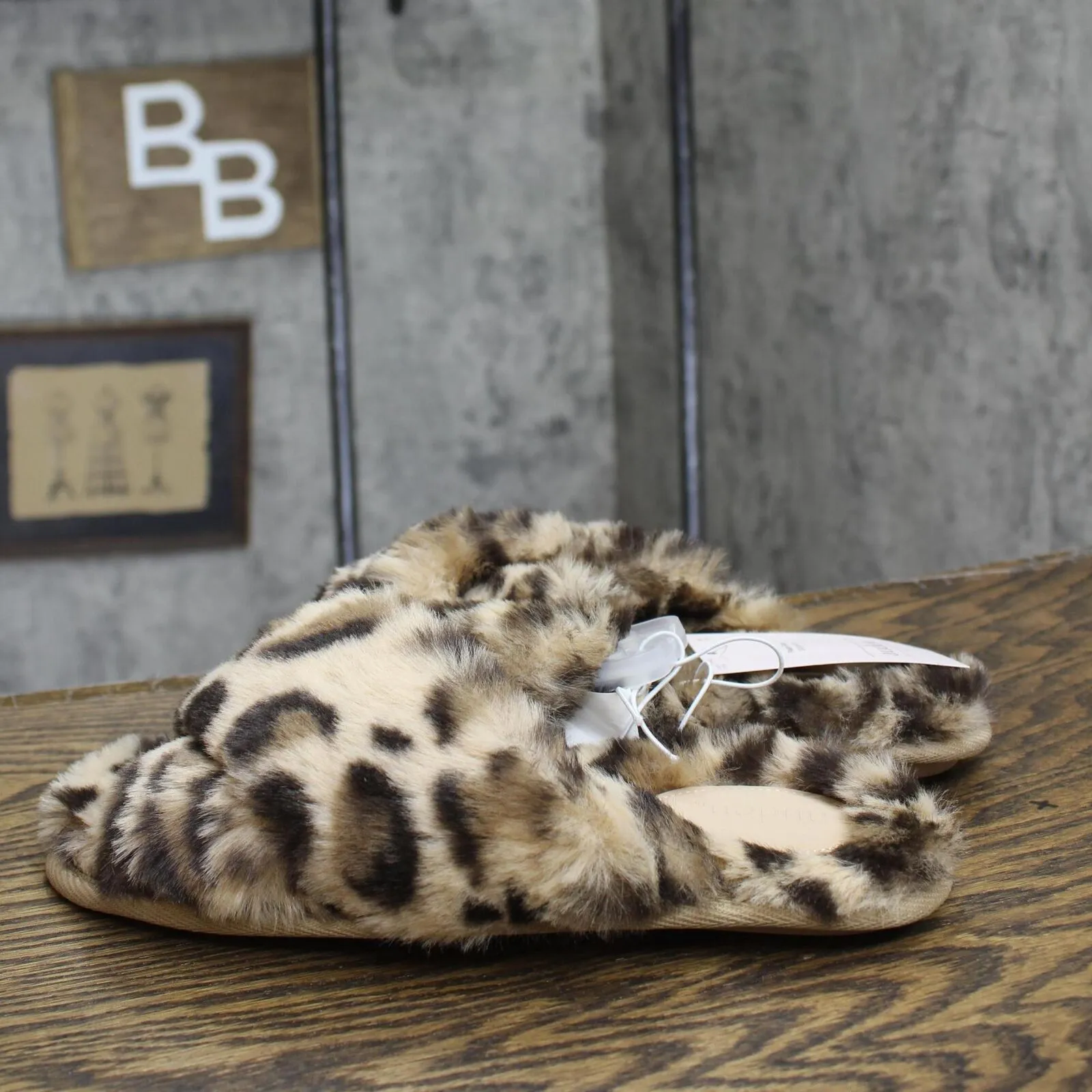 Auden Womens Paris Leopard Crossband Slippers 80856464 Brown Animal M (7/8)