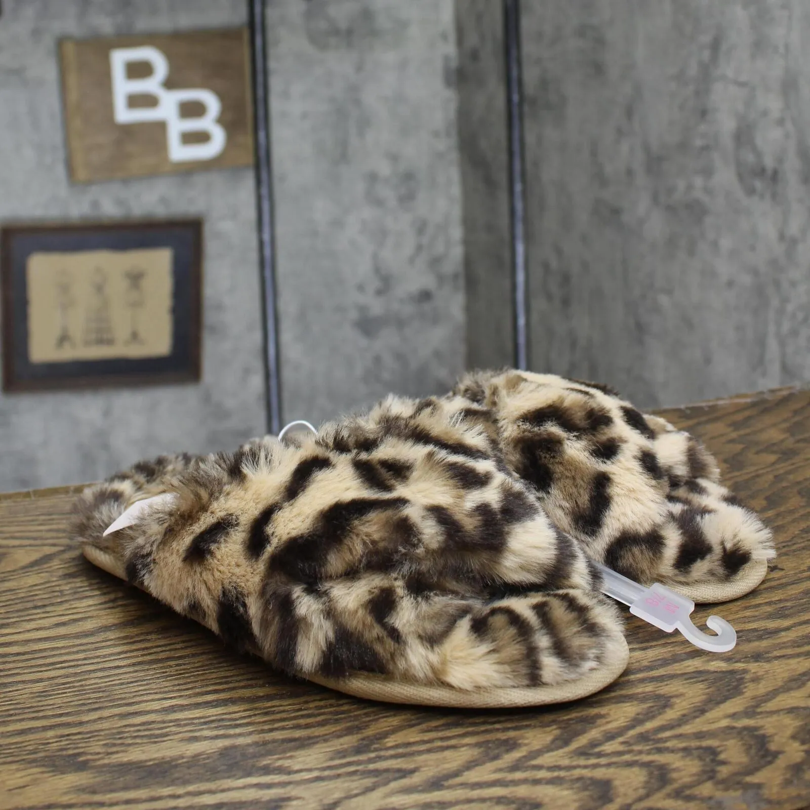 Auden Womens Paris Leopard Crossband Slippers 80856464 Brown Animal M (7/8)