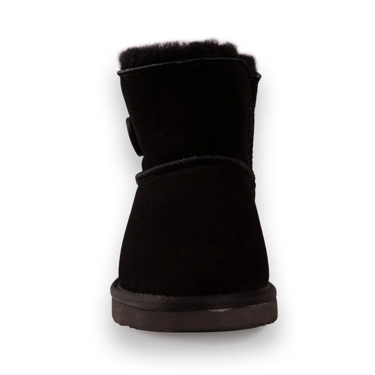AUS WOOLI UGG SHORT SHEEPSKIN BUTTON BOOT - BLACK
