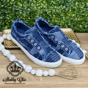 Babalu Slip on Shoes - Dark Denim Patches