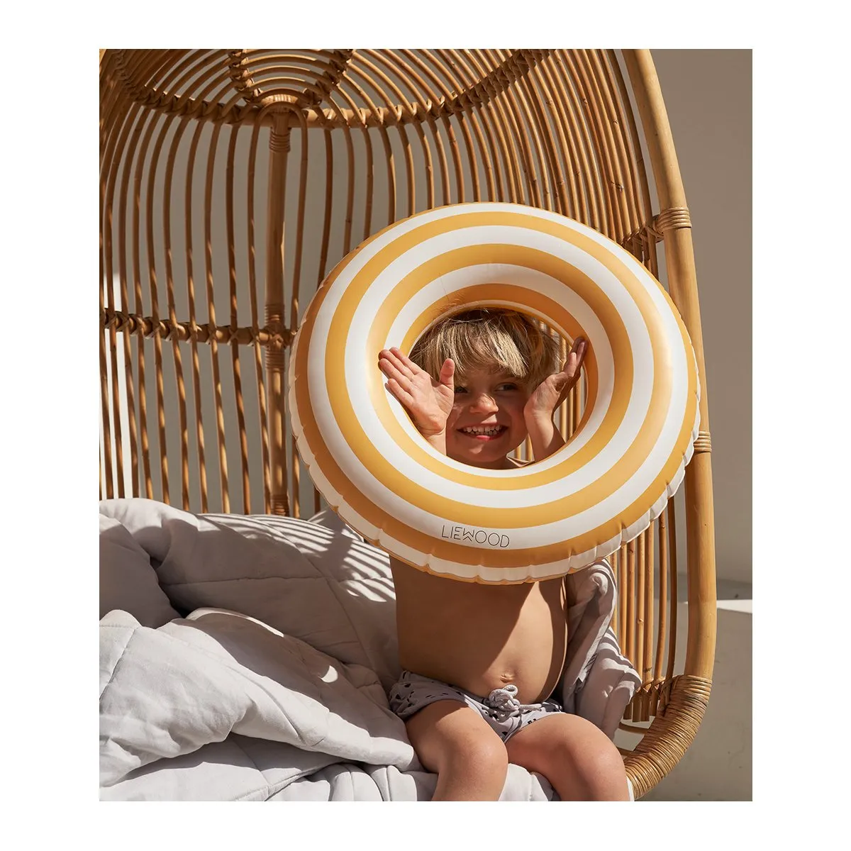 Baloo Swim Ring - Stripe: Yellow mellow/creme de la creme
