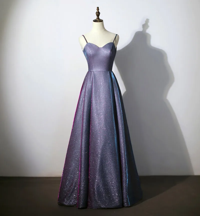 Beautiful Straps Long Party Dress , Sweetheart Floor Length Prom Dress