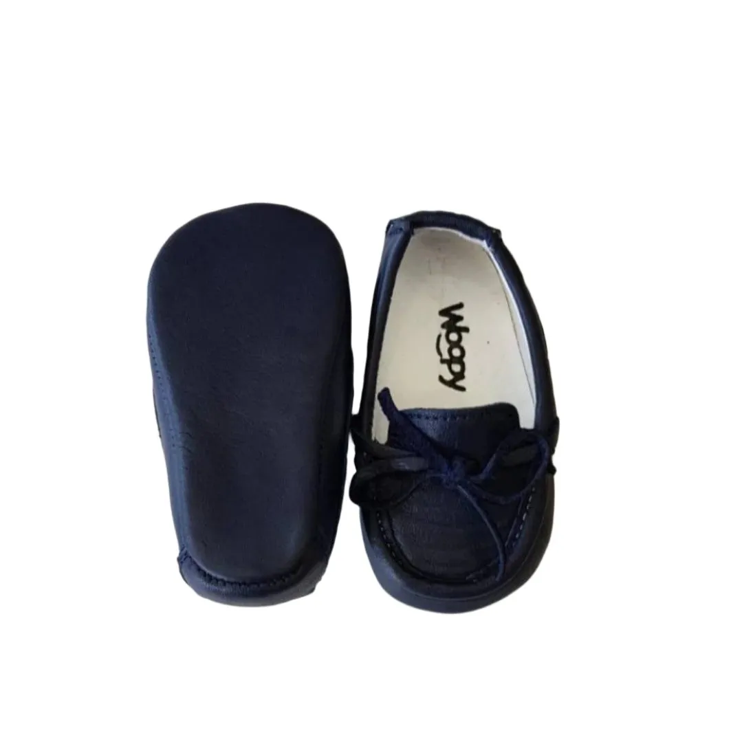 Bebe Navy Leather Loafers