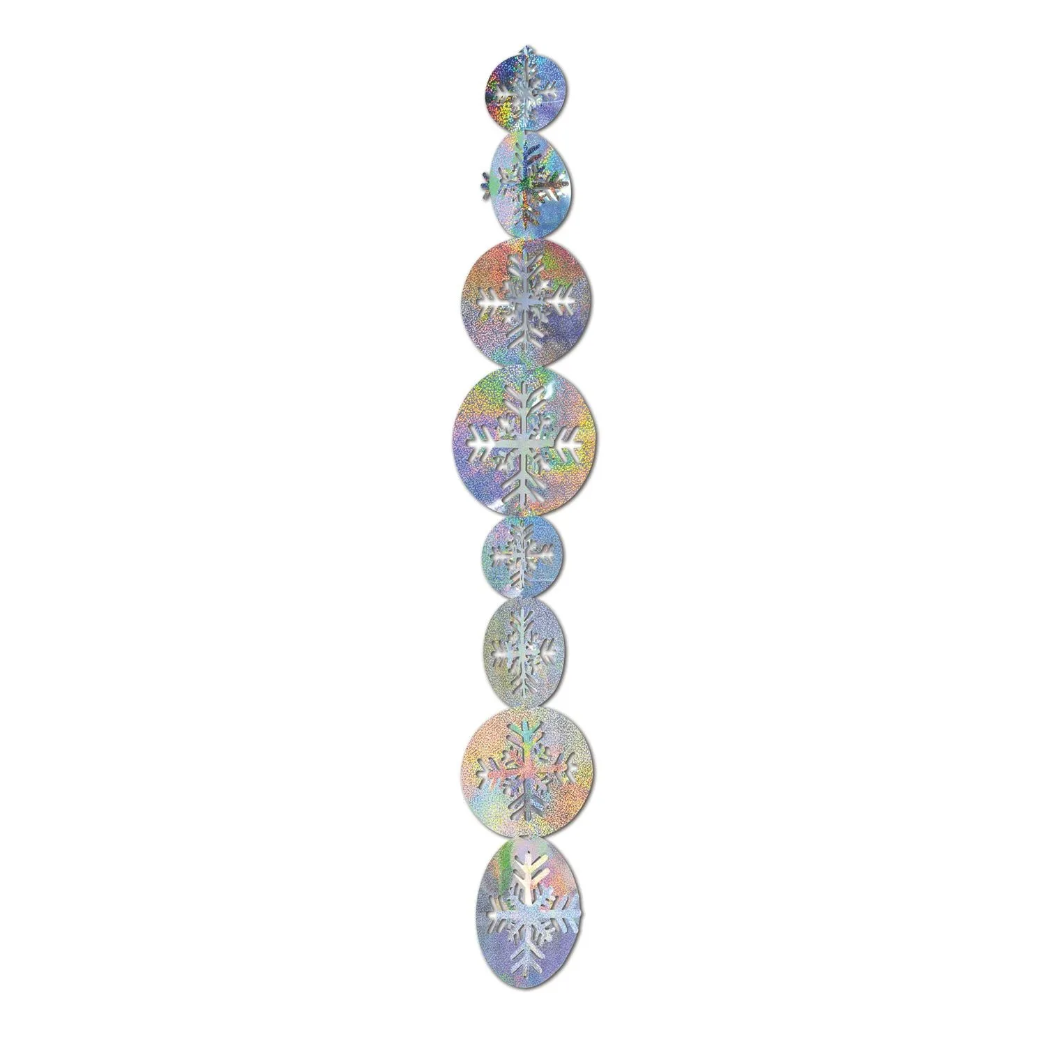 Beistle 3-D Prismatic Snowflake Gleam N Garland - Party Supply Decoration for Christmas / Winter