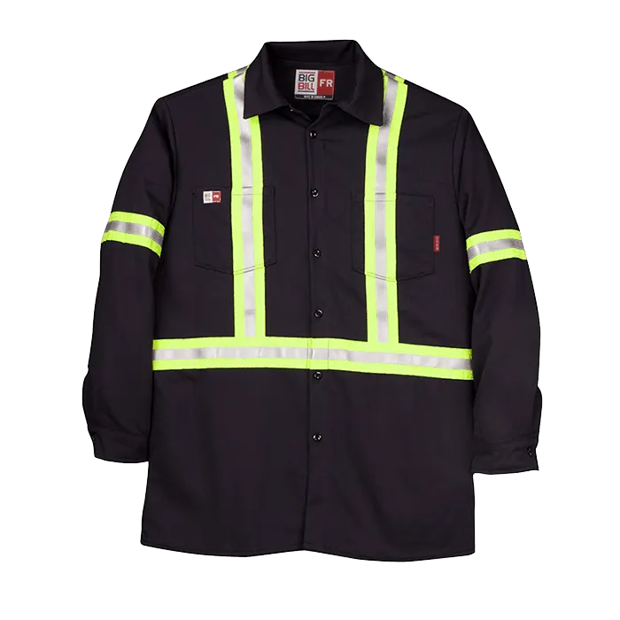 BIG BILL Flame Resistant Industrial Work Shirt With Reflective Material - 235US7
