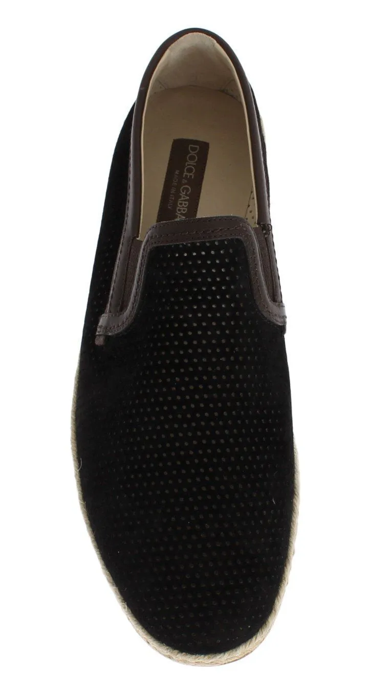 Black Brown Leather Breathable Loafers
