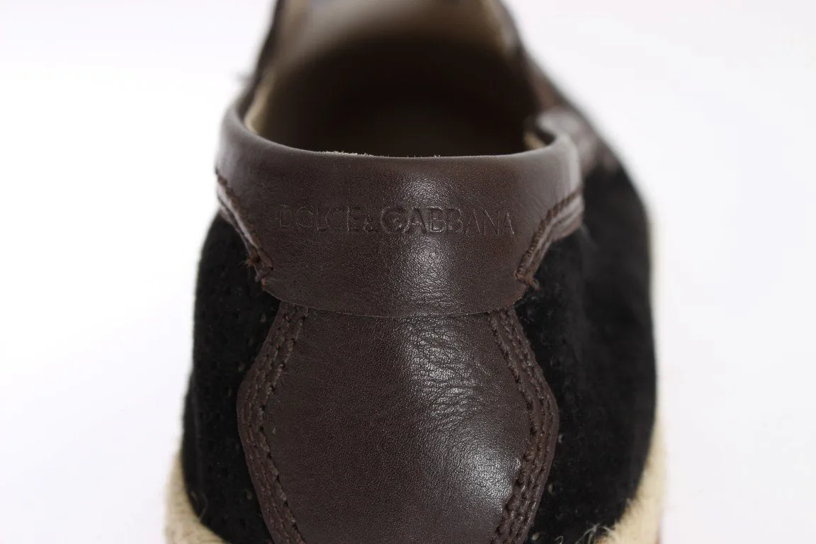 Black Brown Leather Breathable Loafers