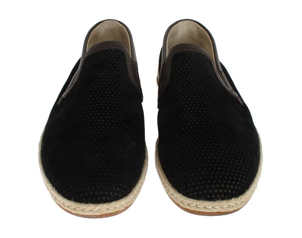Black Brown Leather Breathable Loafers