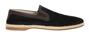 Black Brown Leather Breathable Loafers