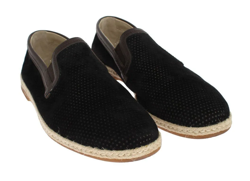 Black Brown Leather Breathable Loafers