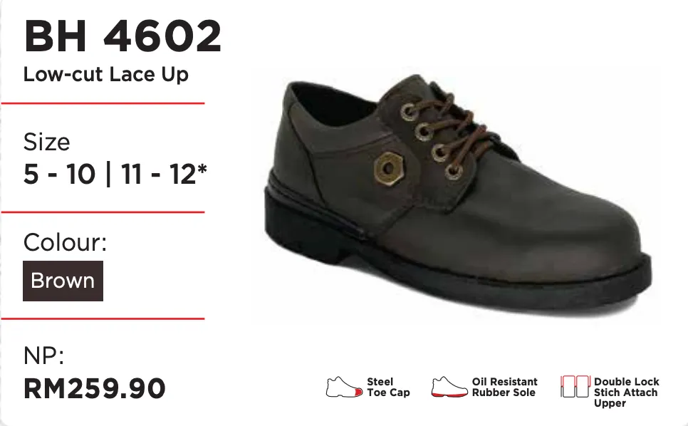Black Hammer Men 4000 Series Low Cut Safety Shoes BH4602 (Without Midsole)