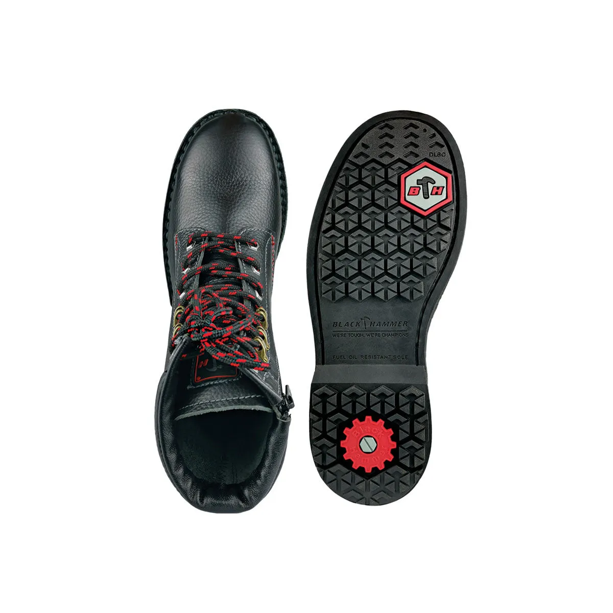 Black Hammer Men Mid Cut with Shoelace Safety Shoe BHS-26620