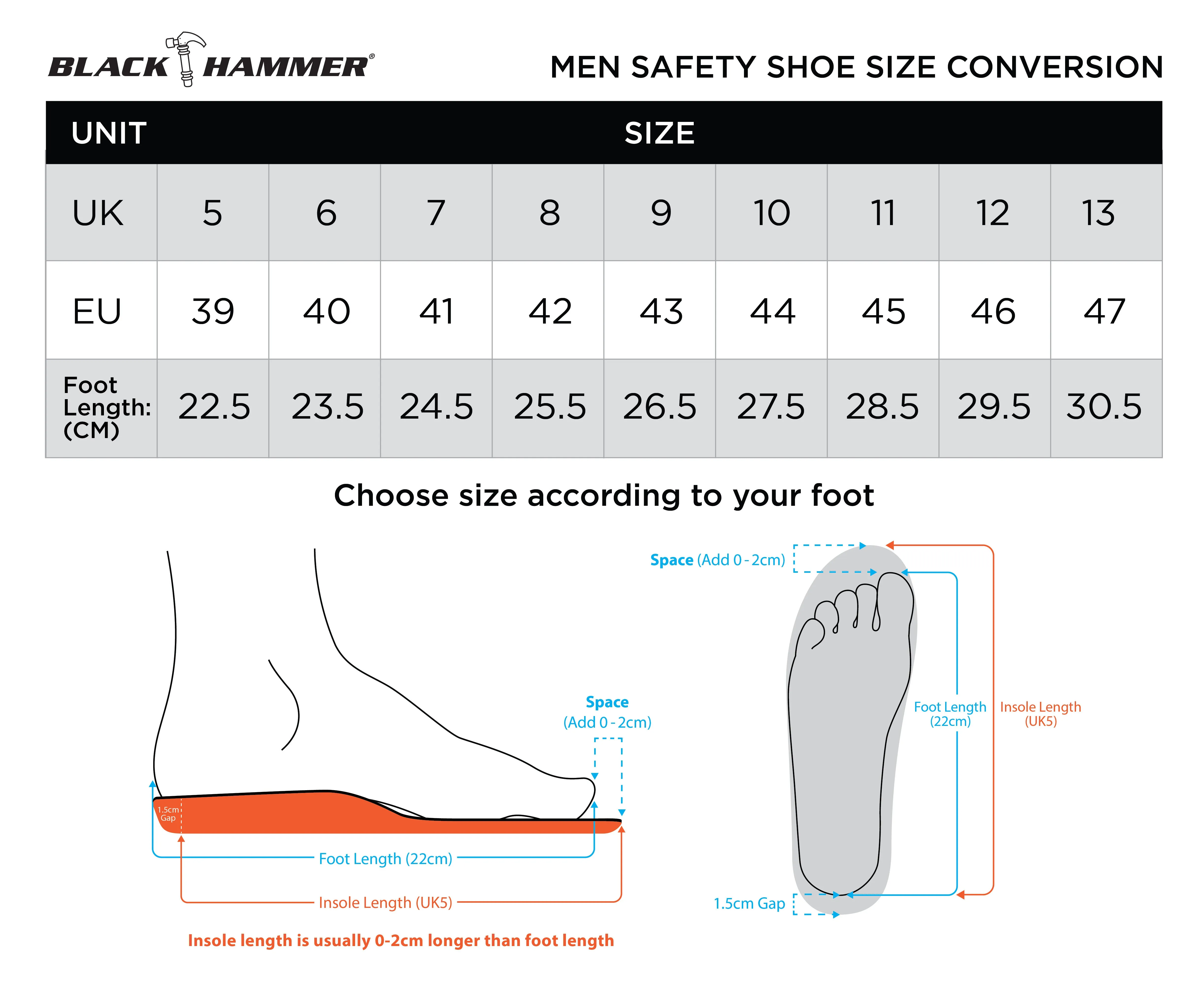 Black Hammer Men Mid Cut with Shoelace Safety Shoe BHS-26620