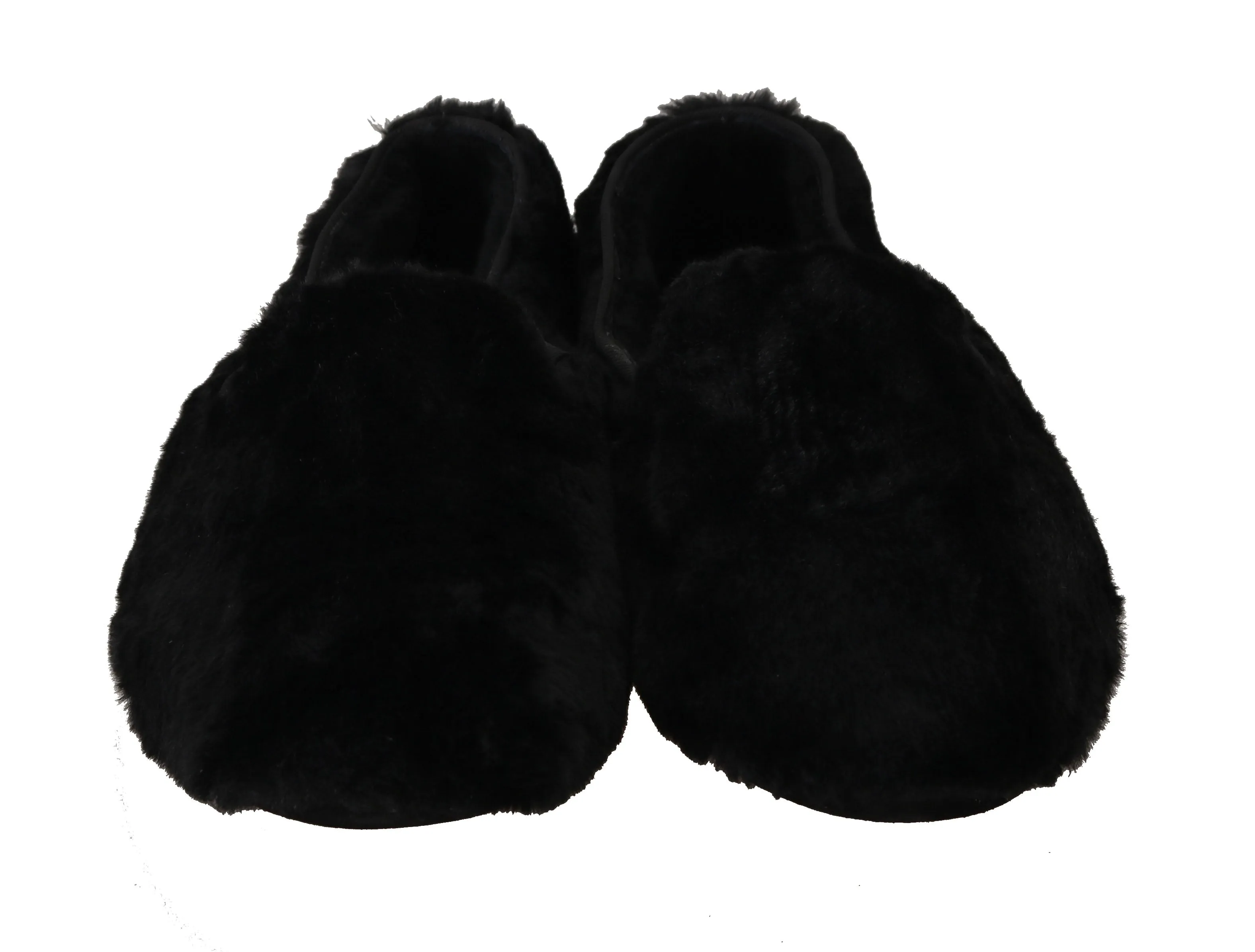 Black Shearling Slippers Loafers