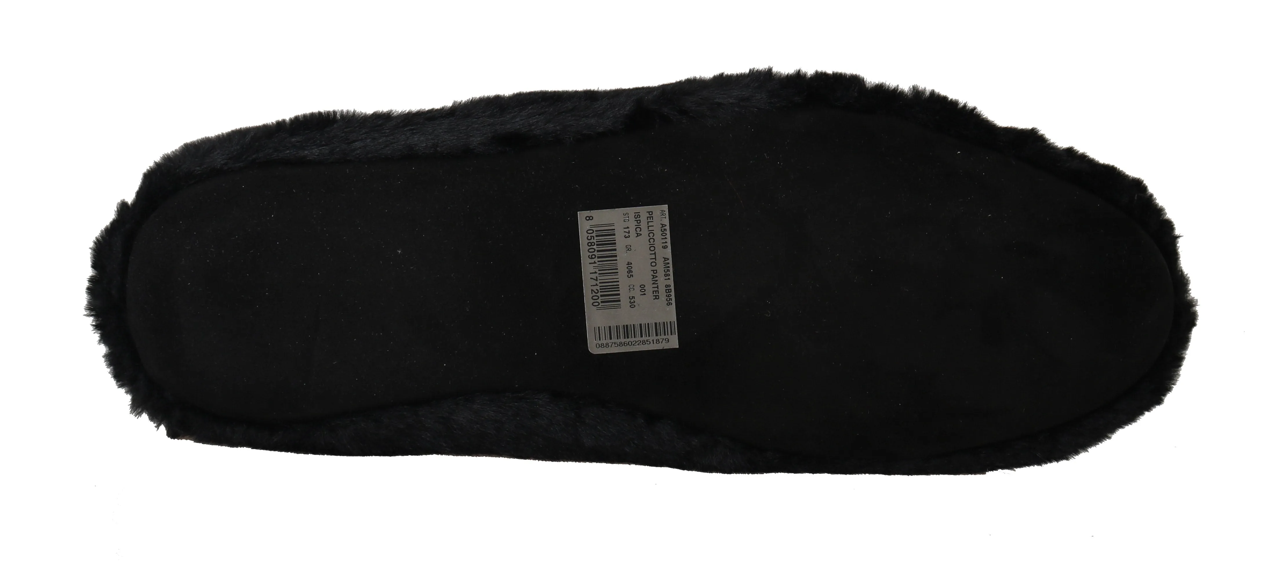 Black Shearling Slippers Loafers