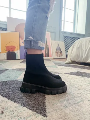 Black Ugly Sole Sock Boots