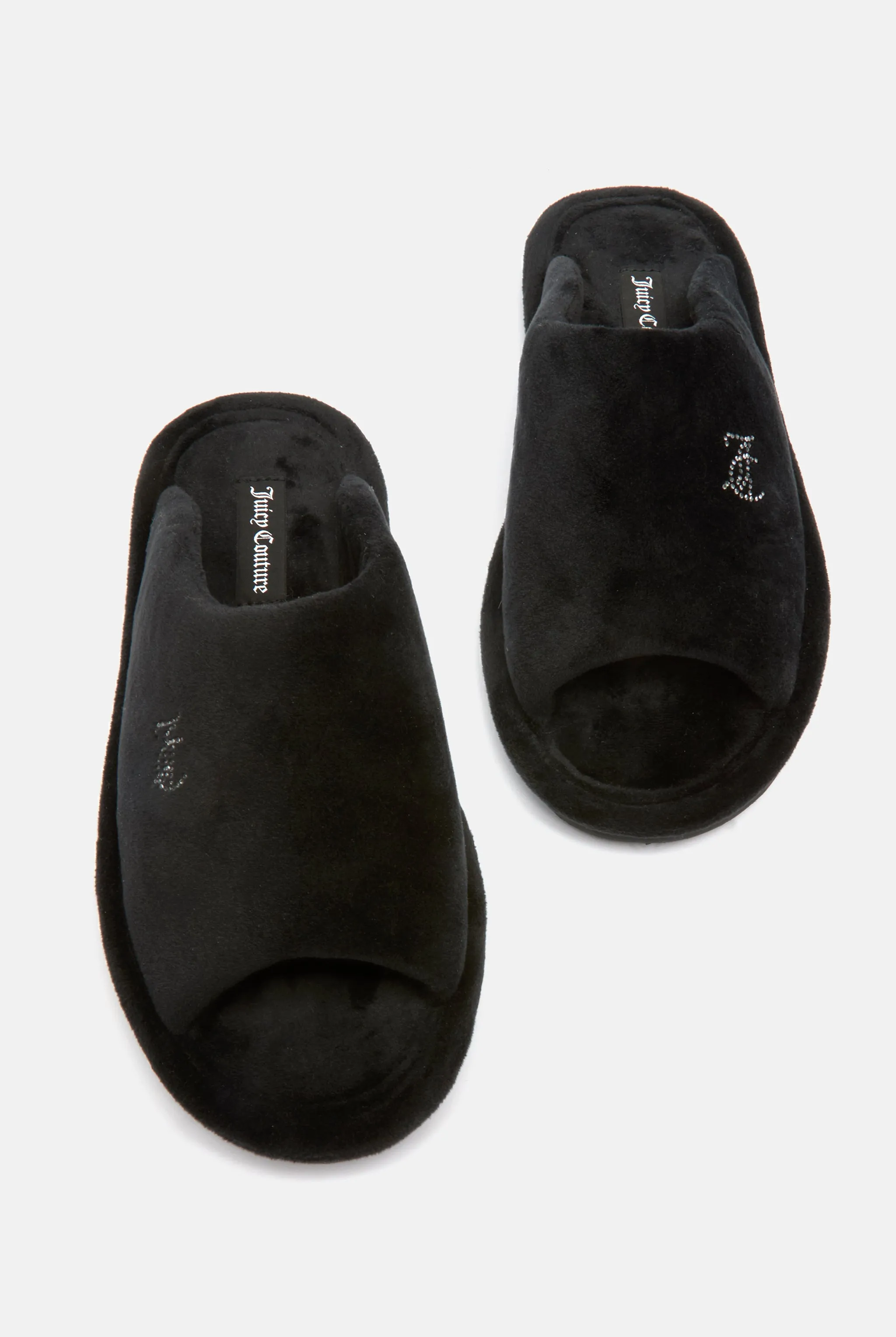 BLACK VELOUR PADDED SLIPPER
