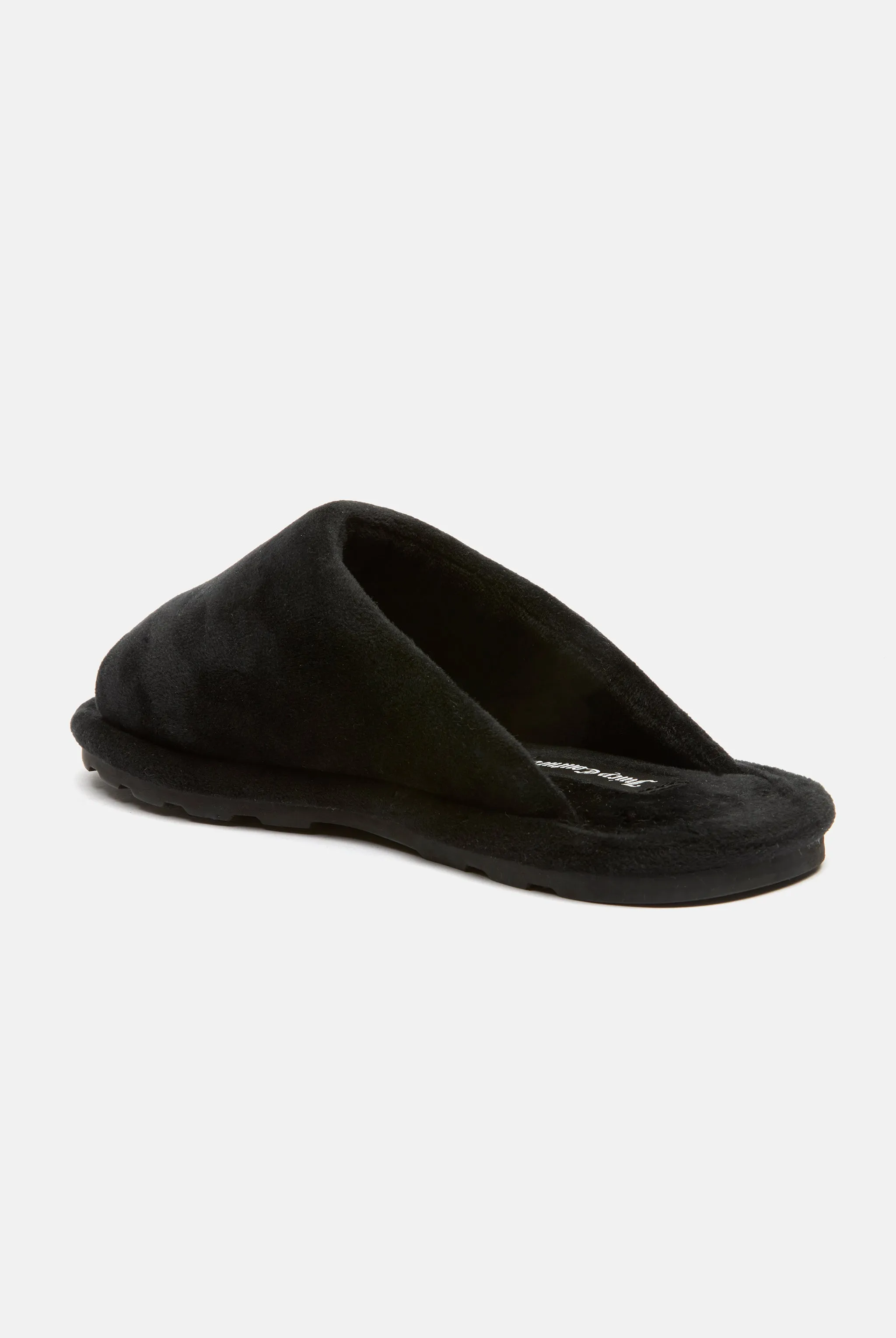 BLACK VELOUR PADDED SLIPPER