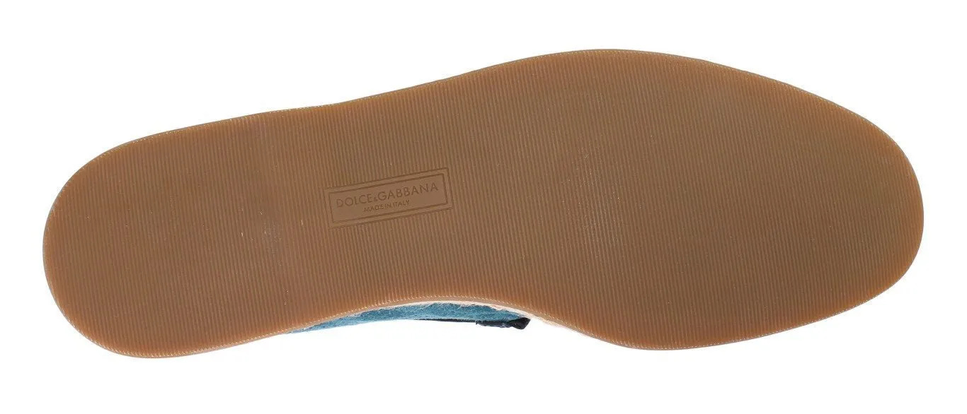 Blue Green Leather Breathable Loafers