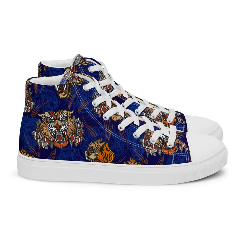 Blue Tiger High Top Shoes