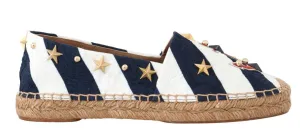 Blue White Loafers Anchor Espadrilles Shoes