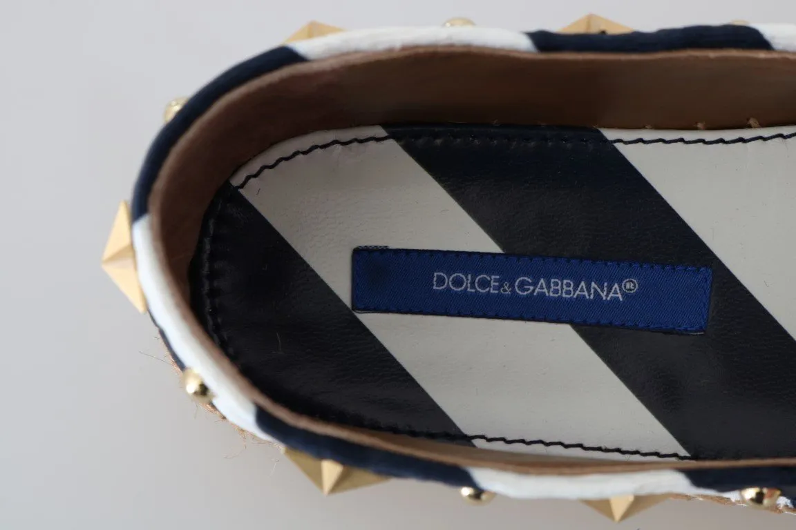 Blue White Loafers Anchor Espadrilles Shoes