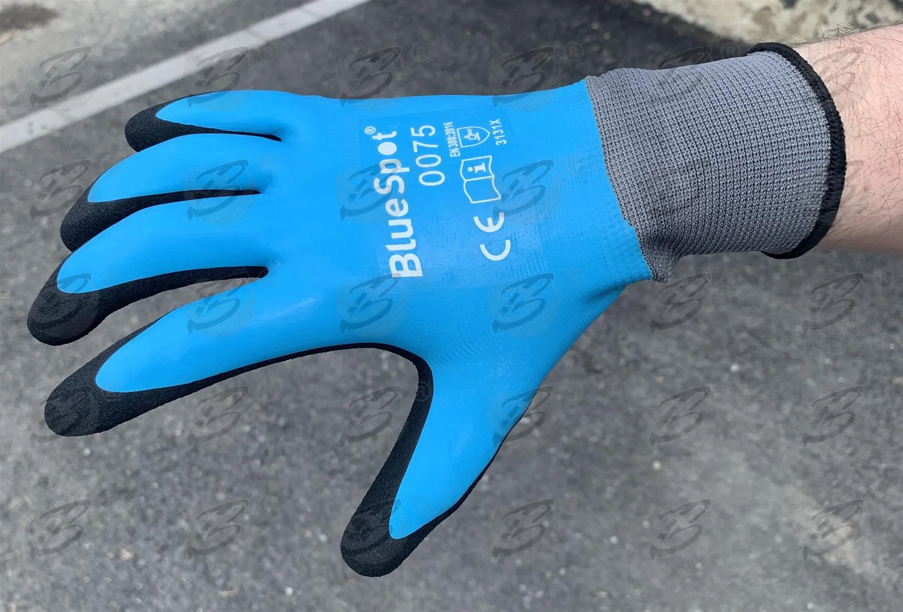 BLUESPOT LATEX WATER RESISTANT WORK GLOVES ( x 12 PAIRS ) ( XXL )