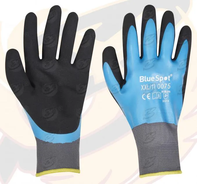 BLUESPOT LATEX WATER RESISTANT WORK GLOVES ( x 12 PAIRS ) ( XXL )