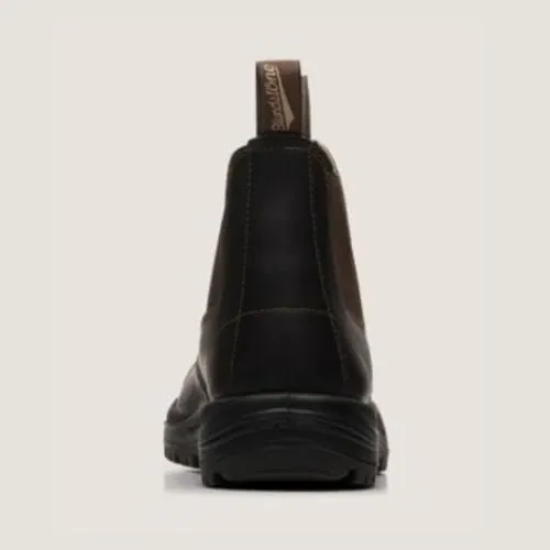 Blundstone Men's 490 Work Series Slip Resistant Chelsea Boots – Premium Oil-Tanned Leather Boot, TPU Outsole & Kick Guard Toe Protective Footwear for Men, Stout Brown, 6 US Men / 5 AU