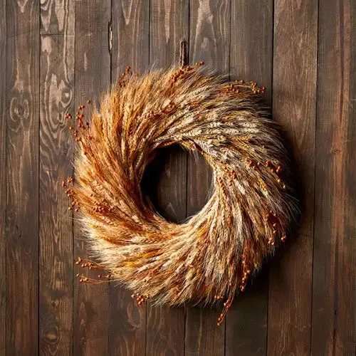 BOHO FALL WHEAT WREATH 18"